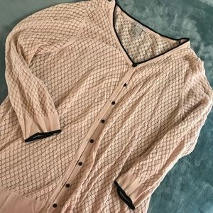 Blush and black cardigan